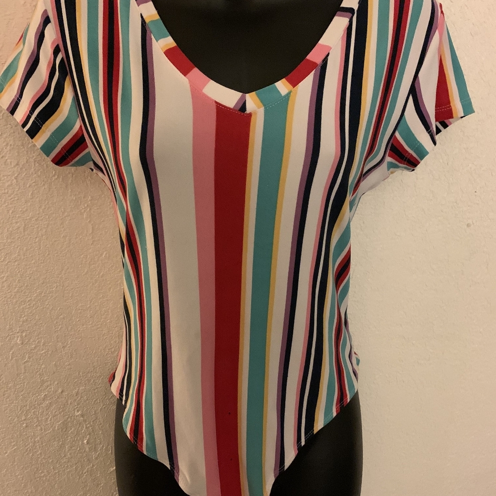 Rainbow print bodysuit
